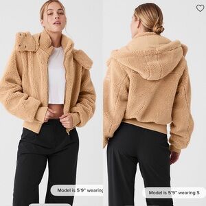 Alo Yoga Foxy Sherpa Jacket Camel SZ M